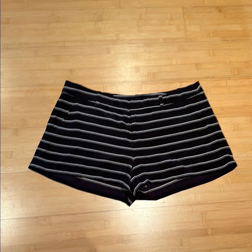 Joie silk Black and White Striped Shorts